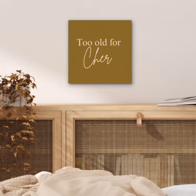 Groen - Too old for cher - Roze aluminium wit klein -sfeer3