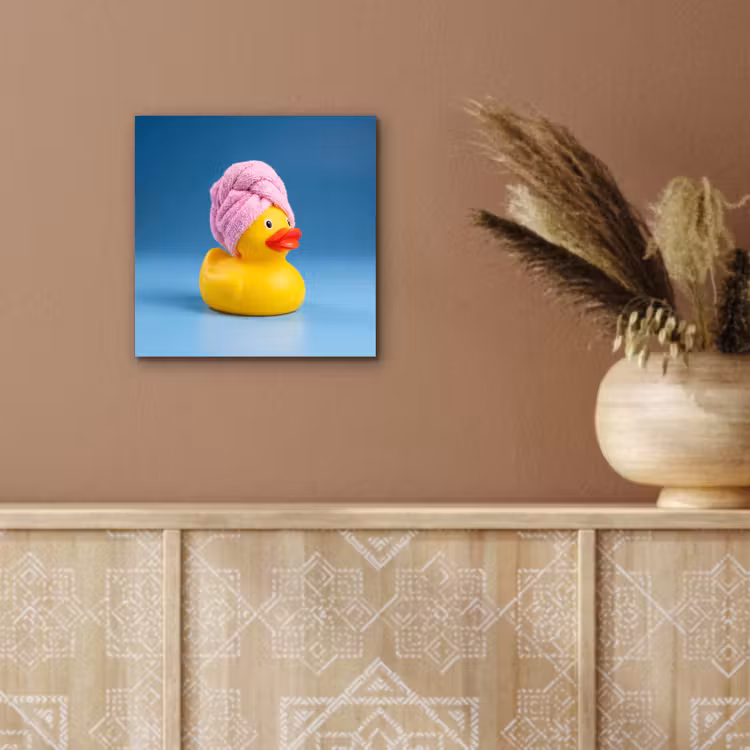 Badeend - Handdoek - Blauw aluminium wit klein -sfeer4