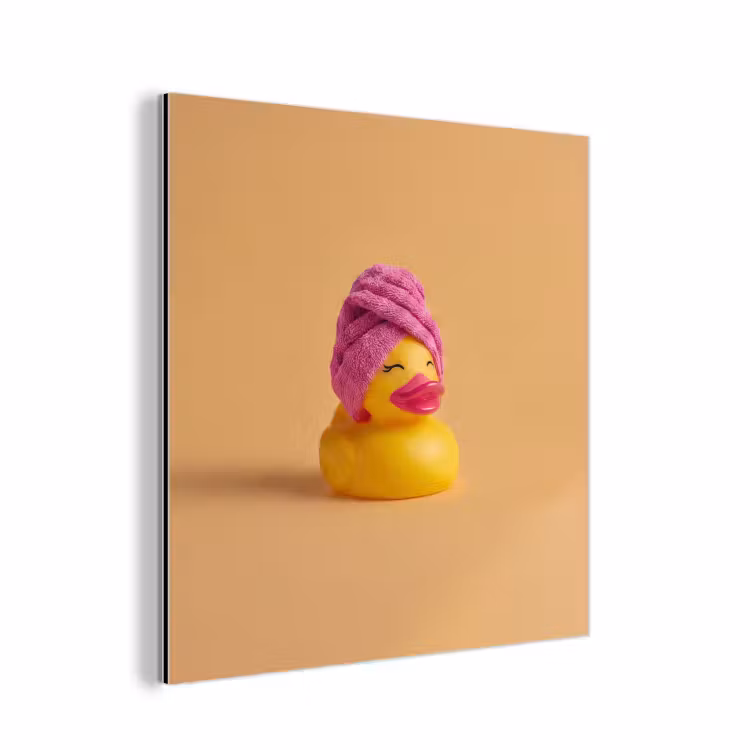 Badeend - Handdoek - Kleurrijk aluminium wit klein -3d