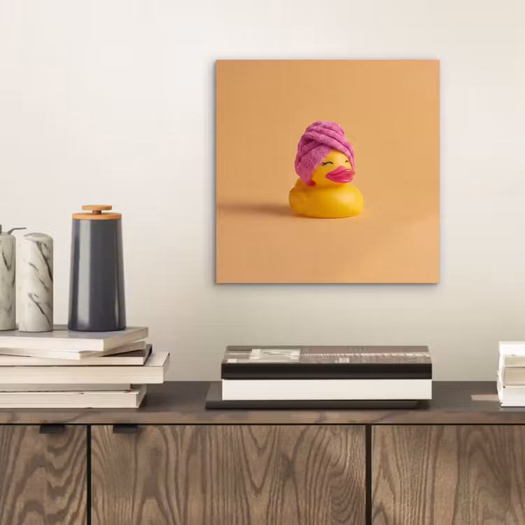 Badeend - Handdoek - Kleurrijk aluminium wit klein -sfeer1