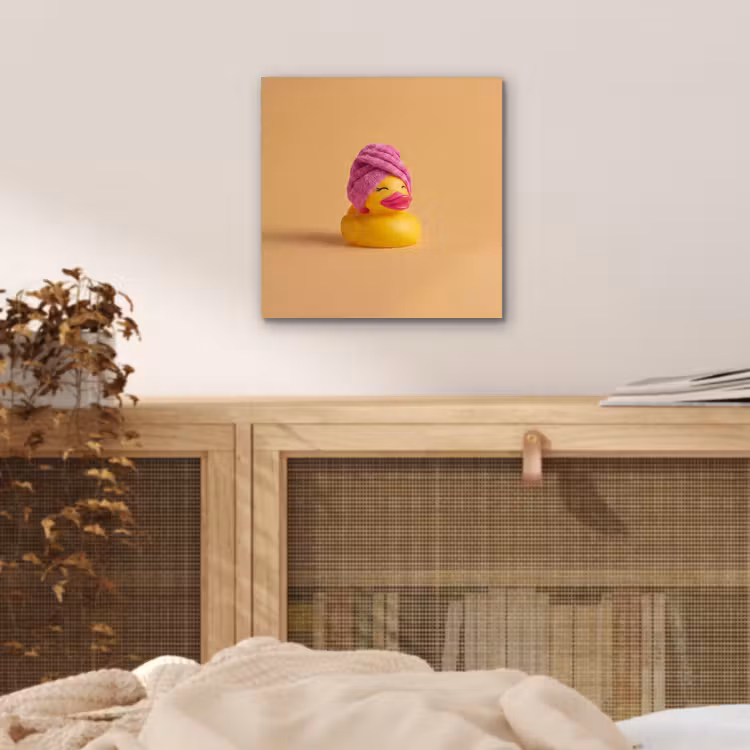 Badeend - Handdoek - Kleurrijk aluminium wit klein -sfeer3