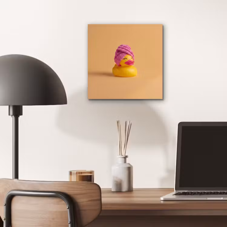 Badeend - Handdoek - Kleurrijk aluminium wit klein -sfeer5