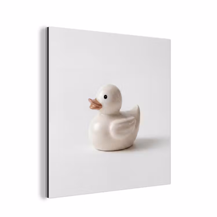 Badeend - Minimalistisch - Wit aluminium wit klein -3d