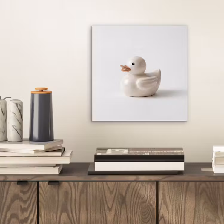 Badeend - Minimalistisch - Wit aluminium wit klein -sfeer1