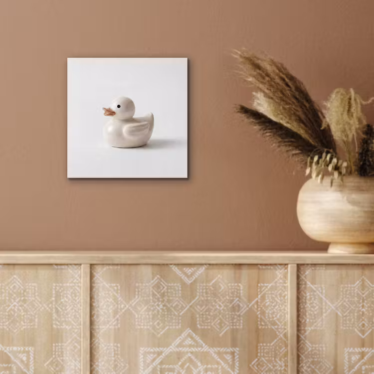 Badeend - Minimalistisch - Wit aluminium wit klein -sfeer4