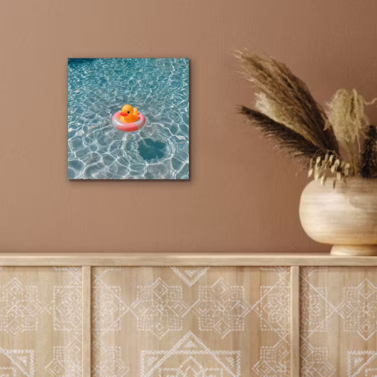 Badeend - Zwemband - Geel aluminium wit klein -sfeer4