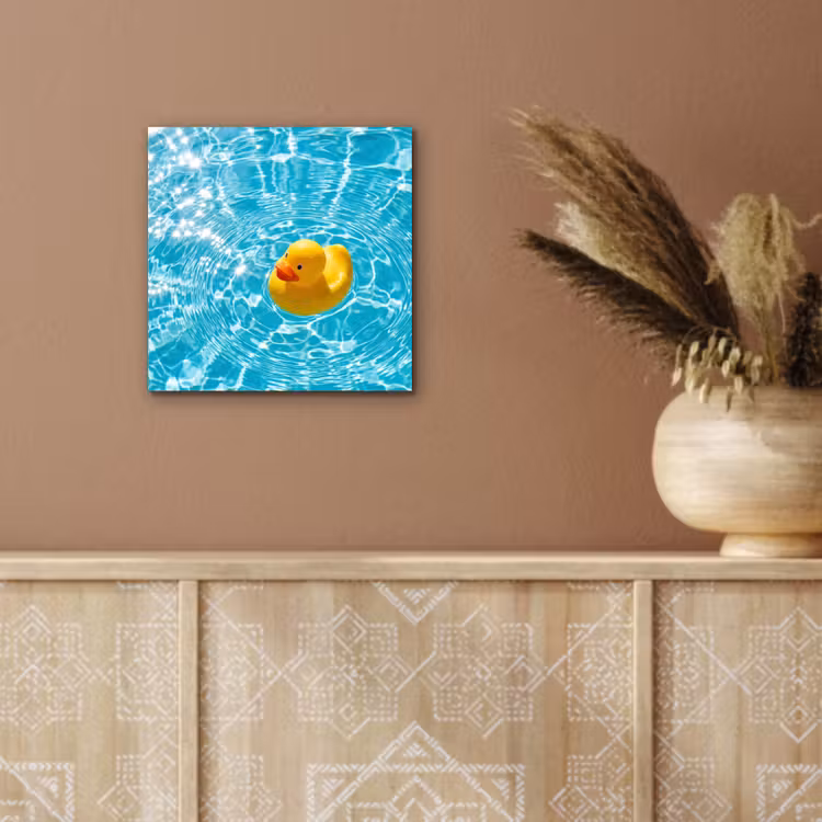 Badeend - Dobberen - Blauw aluminium wit klein -sfeer4