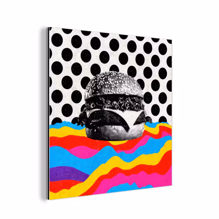 Hamburger - Stippen - Golven - Kleuren aluminium wit klein -3d