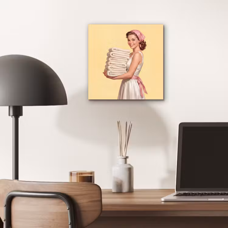 Handdoeken - Vrouw - Jurk - Roze aluminium wit klein -sfeer5
