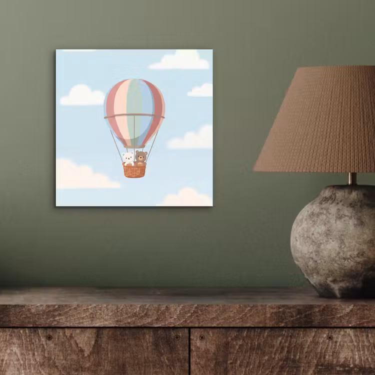 Luchtballon - Beren - Pastel aluminium wit klein -sfeer2
