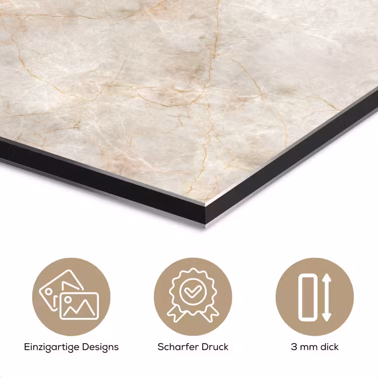 Lichtbeige - Goudbruine Nerven - Marmer aluminium wit klein 46 -closeup_DE