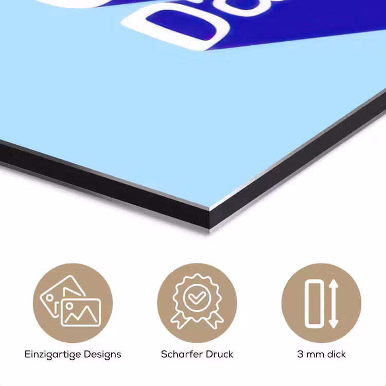 Today is a good day - Blauw - Schaduw aluminium wit klein -closeup_DE