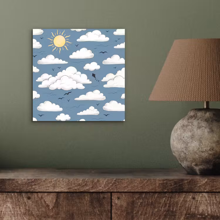 Lucht - Zon - Wolken - Natuur - Blauw aluminium wit klein -sfeer2