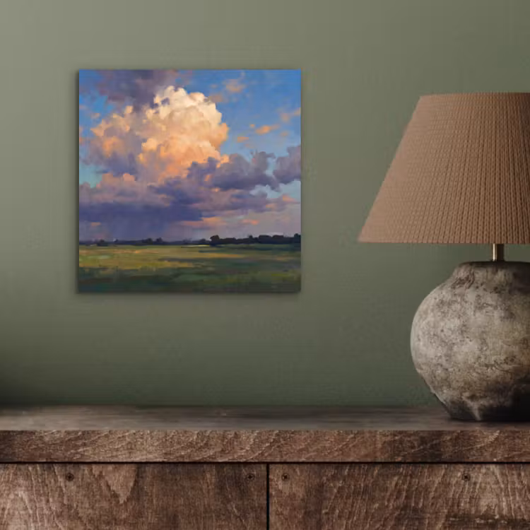 Lucht - Wolken - Landschap - Modern - Oranje aluminium wit klein -sfeer2