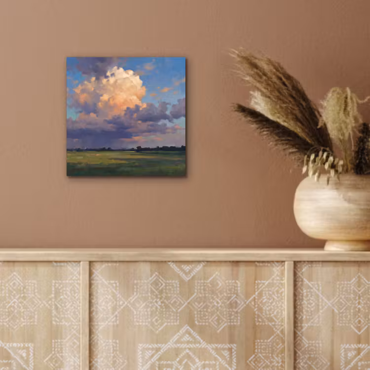 Lucht - Wolken - Landschap - Modern - Oranje aluminium wit klein -sfeer4