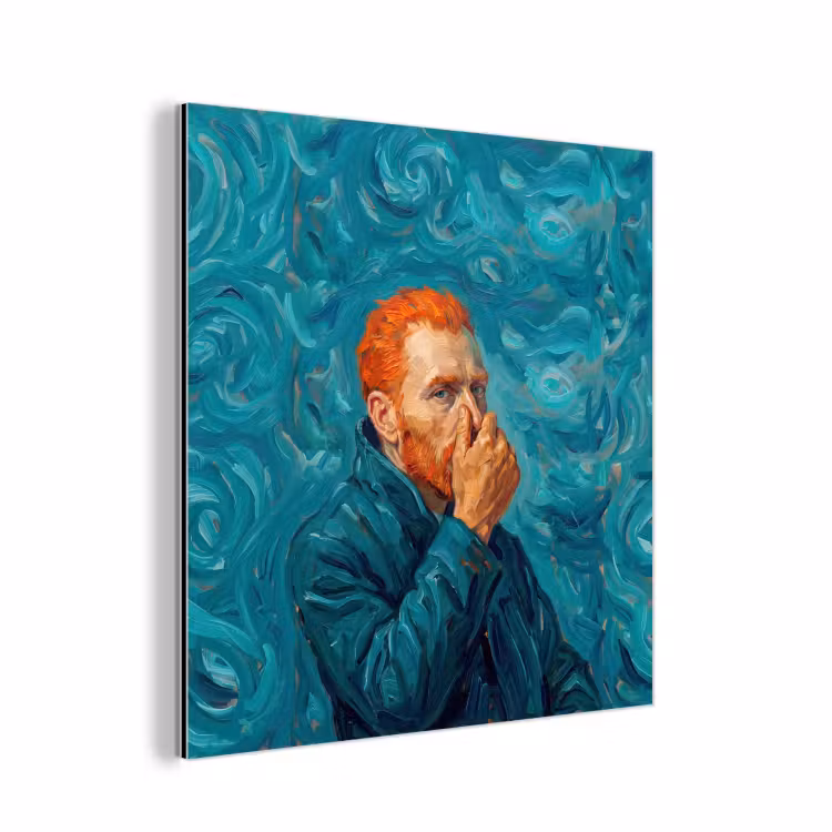 Portret - Klassiek - Blauw aluminium wit klein -3d