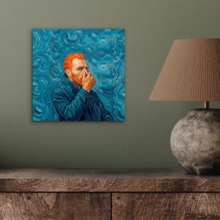 Portret - Klassiek - Blauw aluminium wit klein -sfeer2