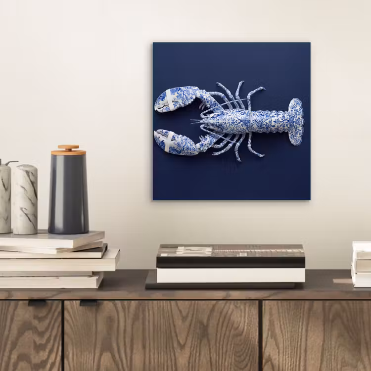 Kreeft - Porselein - Delfts - Blauw aluminium wit klein -sfeer1