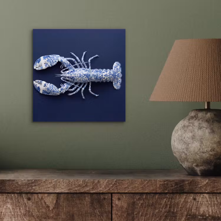 Kreeft - Porselein - Delfts - Blauw aluminium wit klein -sfeer2