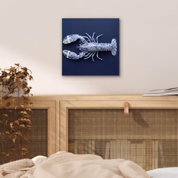 Kreeft - Porselein - Delfts - Blauw aluminium wit klein -sfeer3
