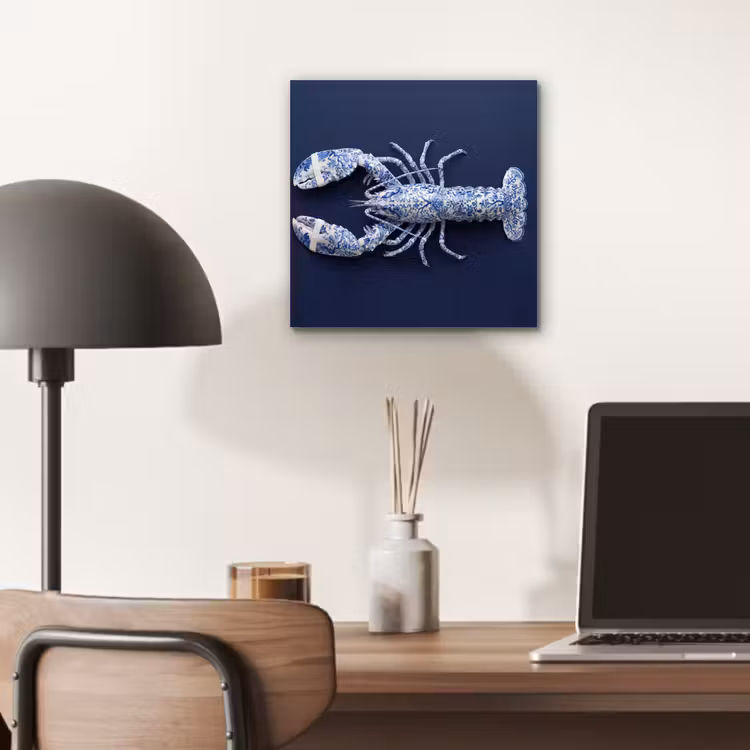 Kreeft - Porselein - Delfts - Blauw aluminium wit klein -sfeer5