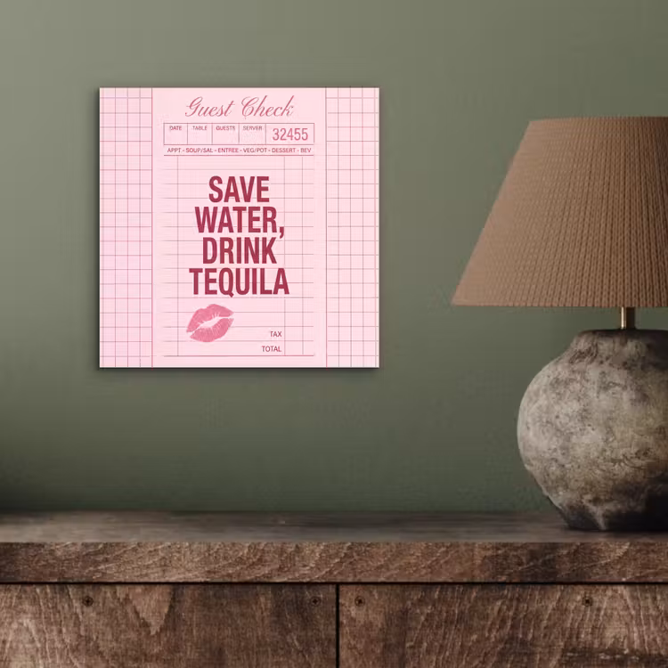 Humor - Drank - Tekst - Roze aluminium wit klein -sfeer2