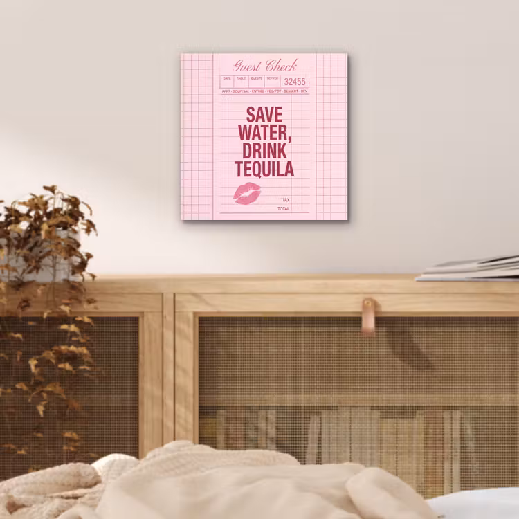 Humor - Drank - Tekst - Roze aluminium wit klein -sfeer3