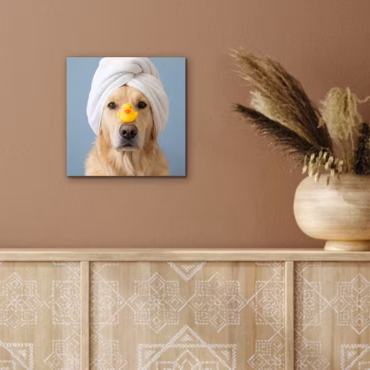 Hond - Badeend - Geel aluminium wit klein -sfeer4