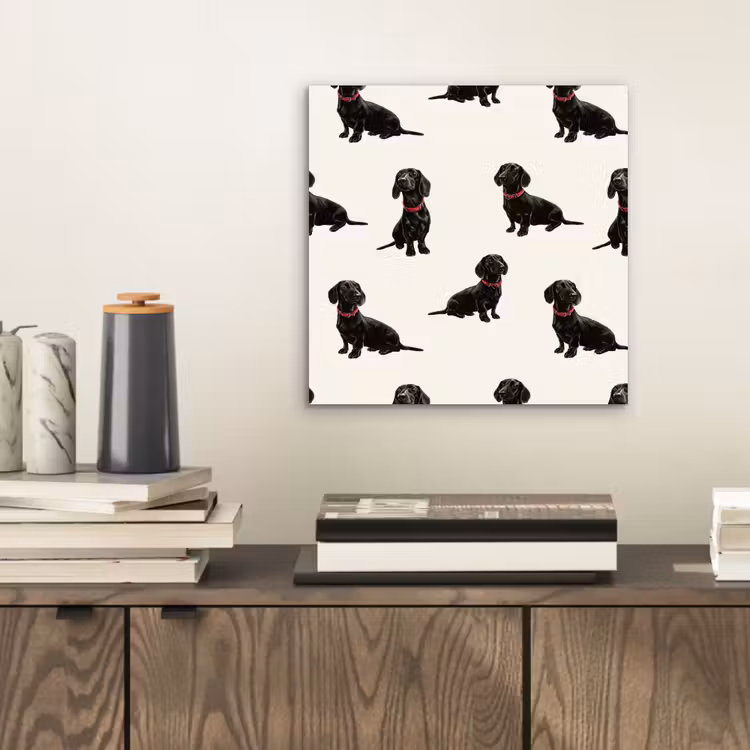 Hond - Patroon - Zwart aluminium wit klein 46 -sfeer1