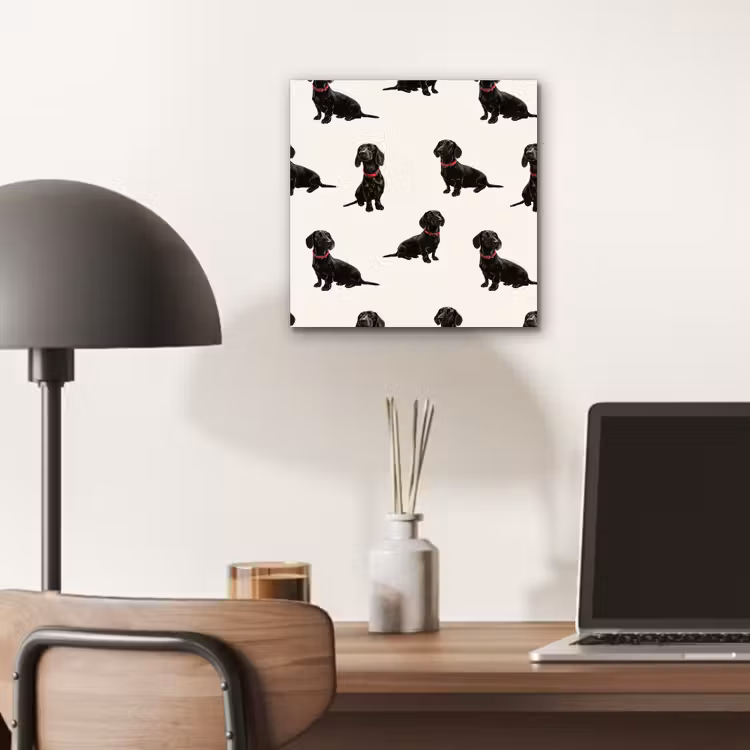 Hond - Patroon - Zwart aluminium wit klein 46 -sfeer5