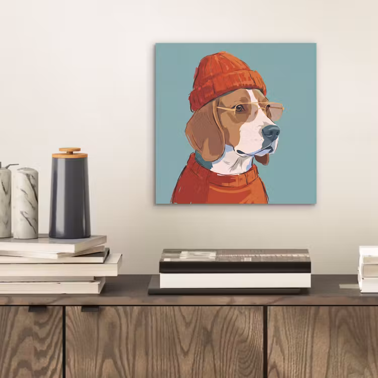 Hond - Beanie - Zonnebril - Dieren - Modern aluminium wit klein -sfeer1