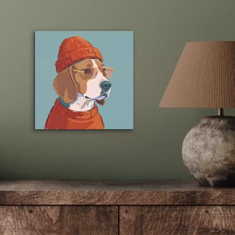 Hond - Beanie - Zonnebril - Dieren - Modern aluminium wit klein -sfeer2