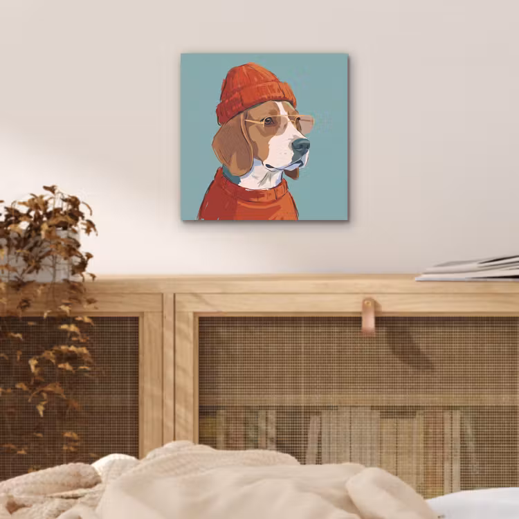 Hond - Beanie - Zonnebril - Dieren - Modern aluminium wit klein -sfeer3
