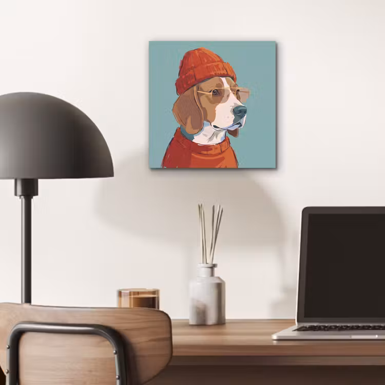 Hond - Beanie - Zonnebril - Dieren - Modern aluminium wit klein -sfeer5