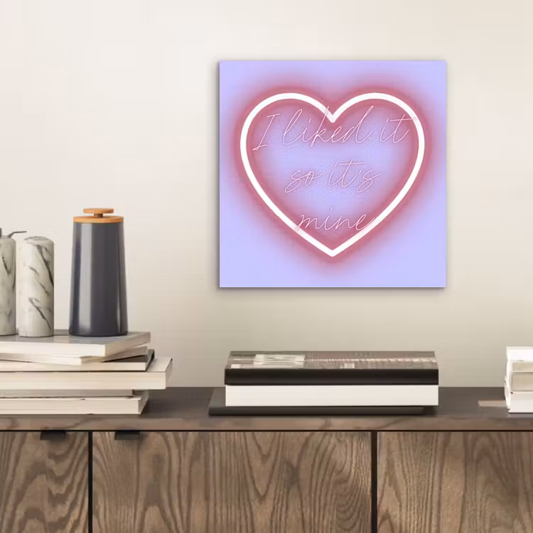 I liked it so it's mine - Neon hart - Paars aluminium wit klein -sfeer1