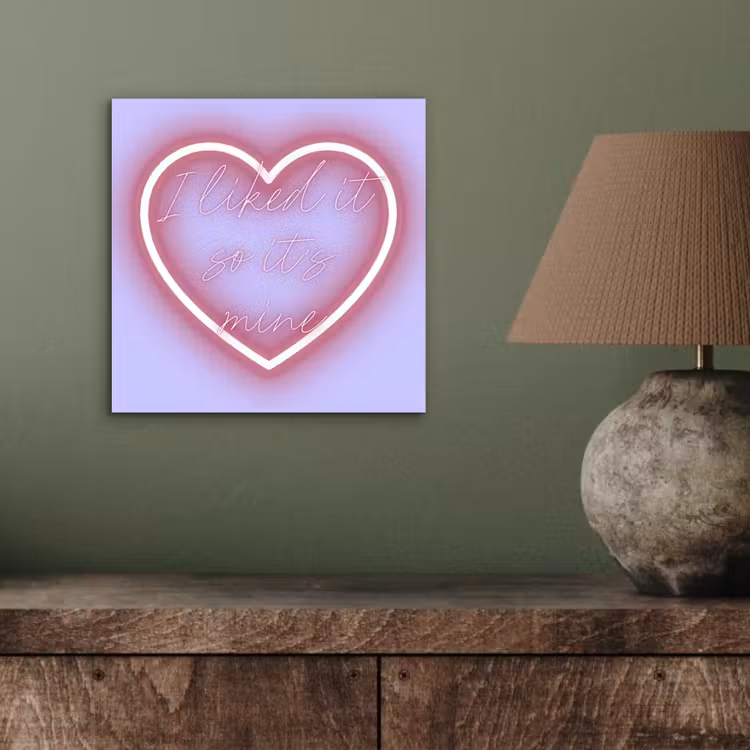 I liked it so it's mine - Neon hart - Paars aluminium wit klein -sfeer2