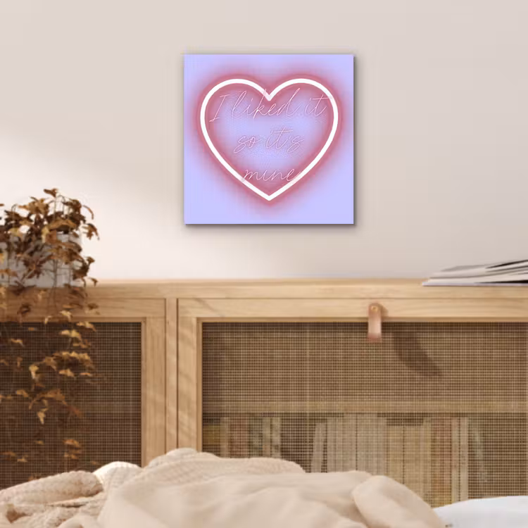 I liked it so it's mine - Neon hart - Paars aluminium wit klein -sfeer3