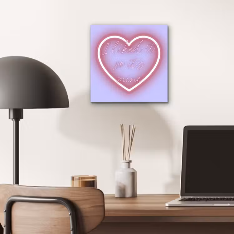 I liked it so it's mine - Neon hart - Paars aluminium wit klein -sfeer5