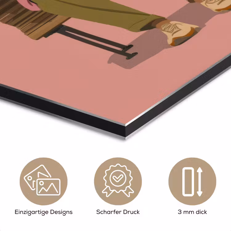 Illustratie - Bankje - Personen - Minimalistisch aluminium wit klein -closeup_DE