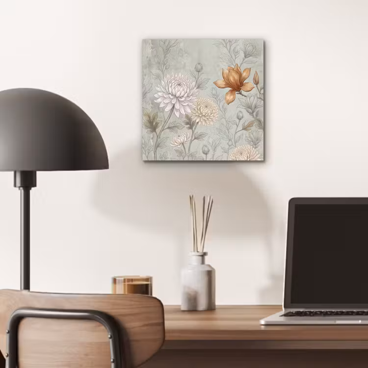 Illustratie - Bloemen - Groen aluminium wit klein -sfeer5