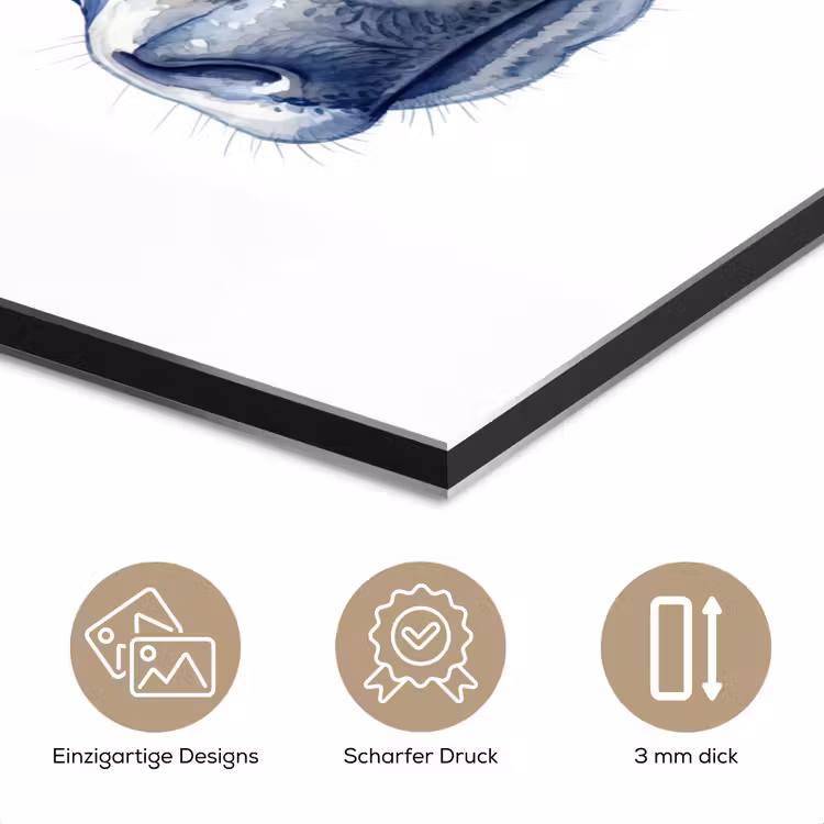 Illustratie - Koe - Blauw aluminium wit klein -closeup_DE