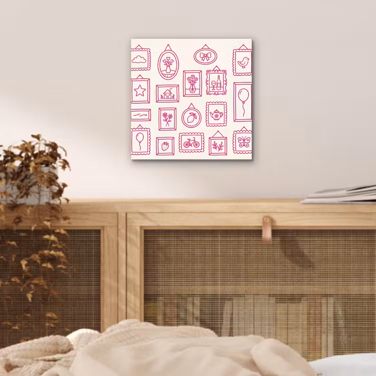 Illustratie - Collectie - Kunst - Minimalistisch - Roze aluminium wit klein -sfeer3