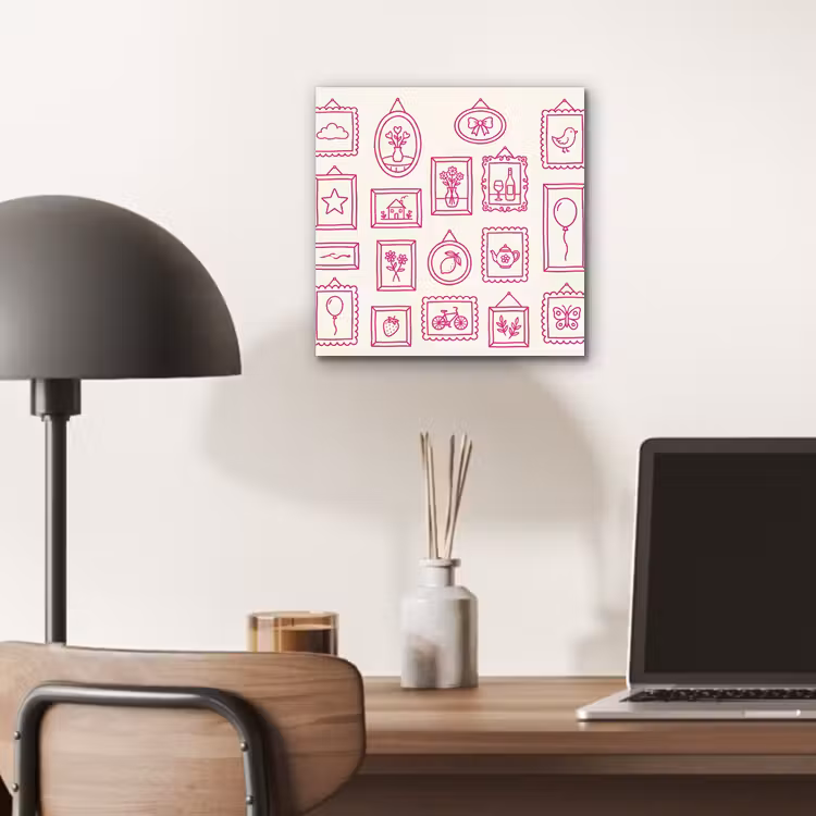 Illustratie - Collectie - Kunst - Minimalistisch - Roze aluminium wit klein -sfeer5