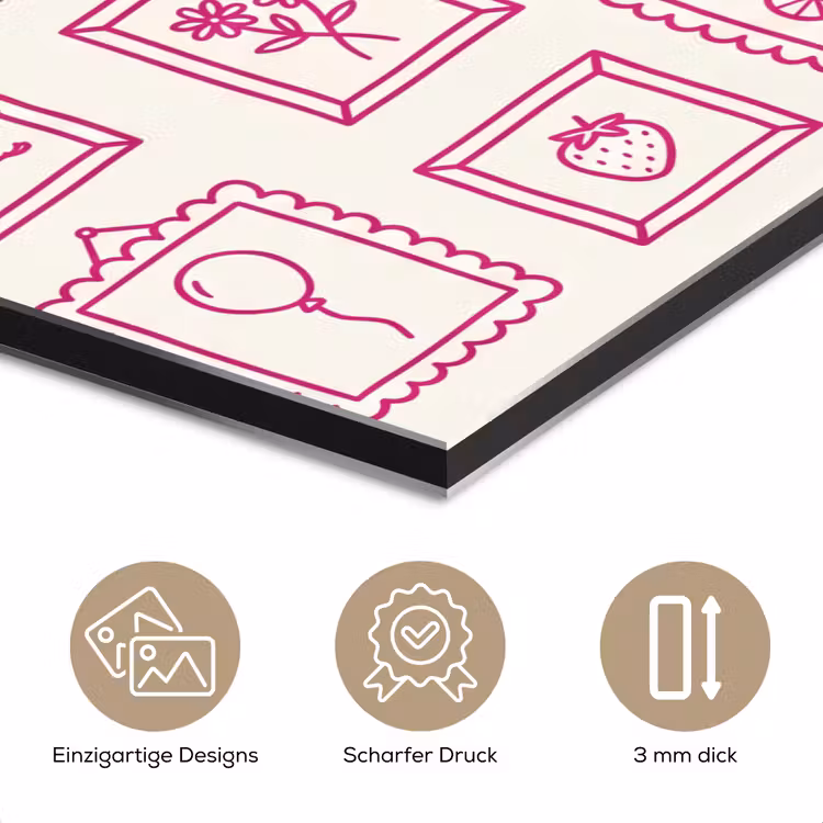 Illustratie - Collectie - Kunst - Minimalistisch - Roze aluminium wit klein -closeup_DE