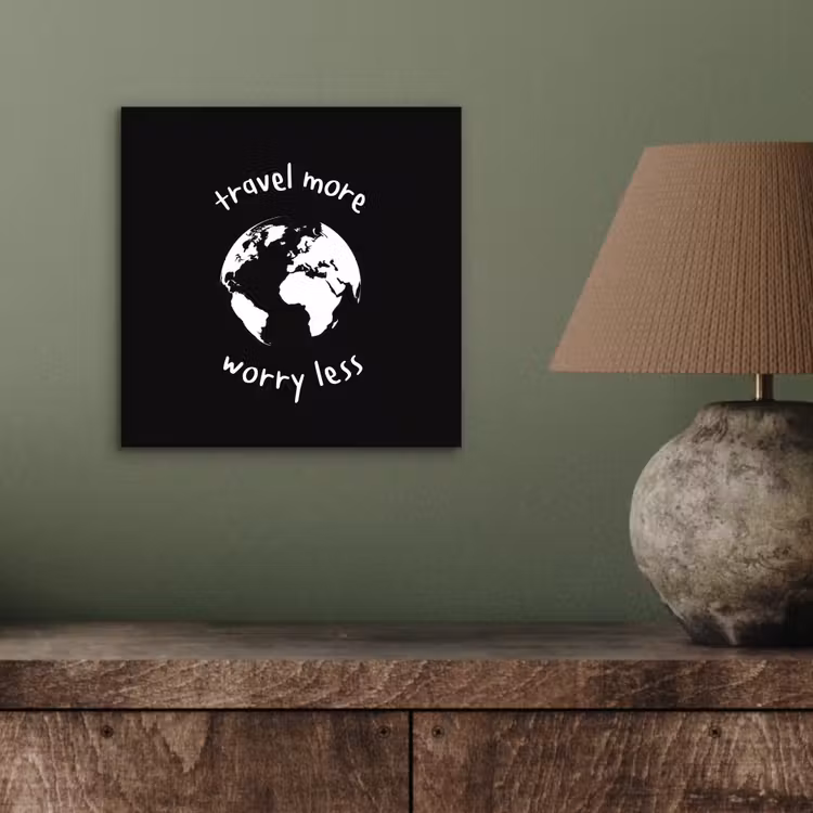 Illustratie - Zwart - Planeet - Quote aluminium wit klein -sfeer2