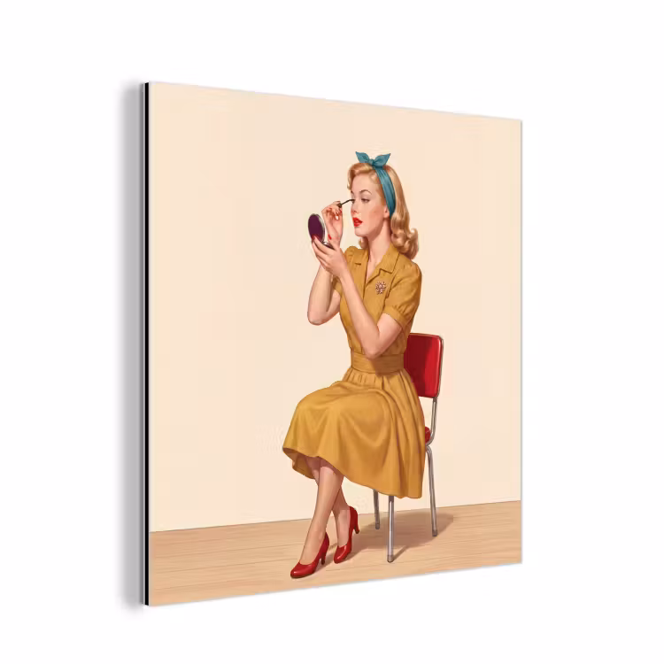 Illustratie - Mascara - Vrouw - Geel aluminium wit klein -3d