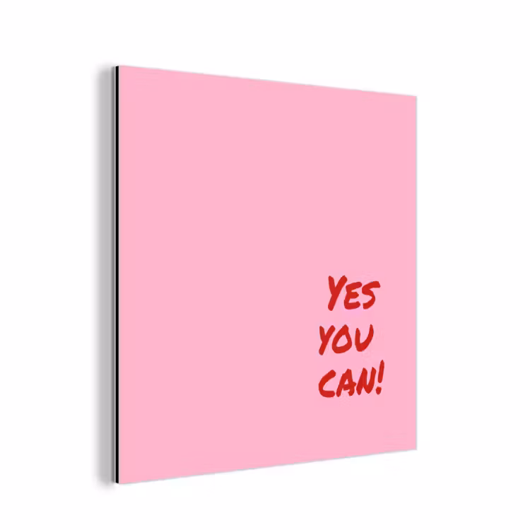 Yes you can do it - Rood - Roze aluminium wit klein -3d