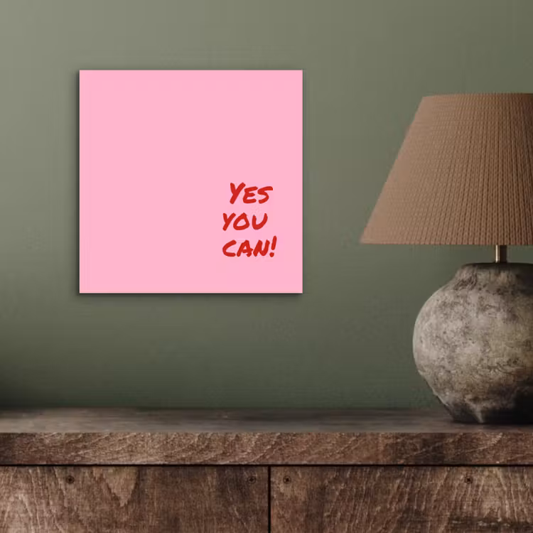 Yes you can do it - Rood - Roze aluminium wit klein -sfeer2