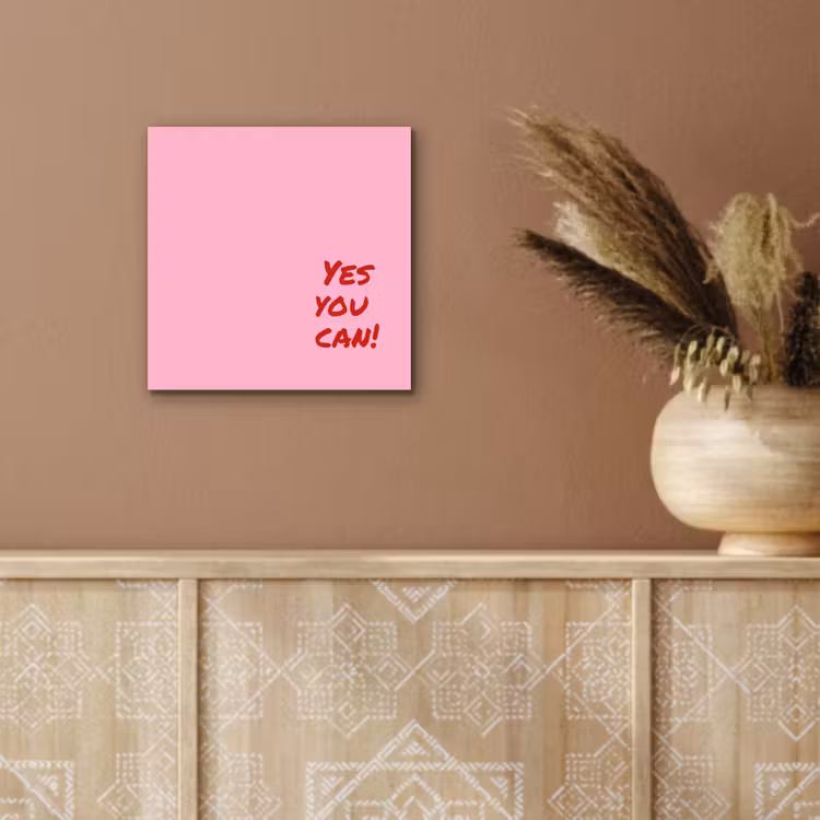 Yes you can do it - Rood - Roze aluminium wit klein -sfeer4