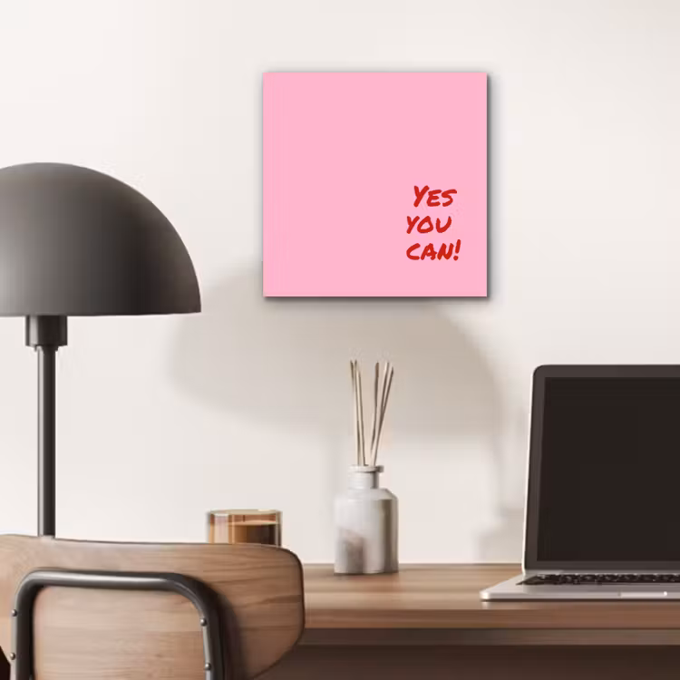Yes you can do it - Rood - Roze aluminium wit klein -sfeer5